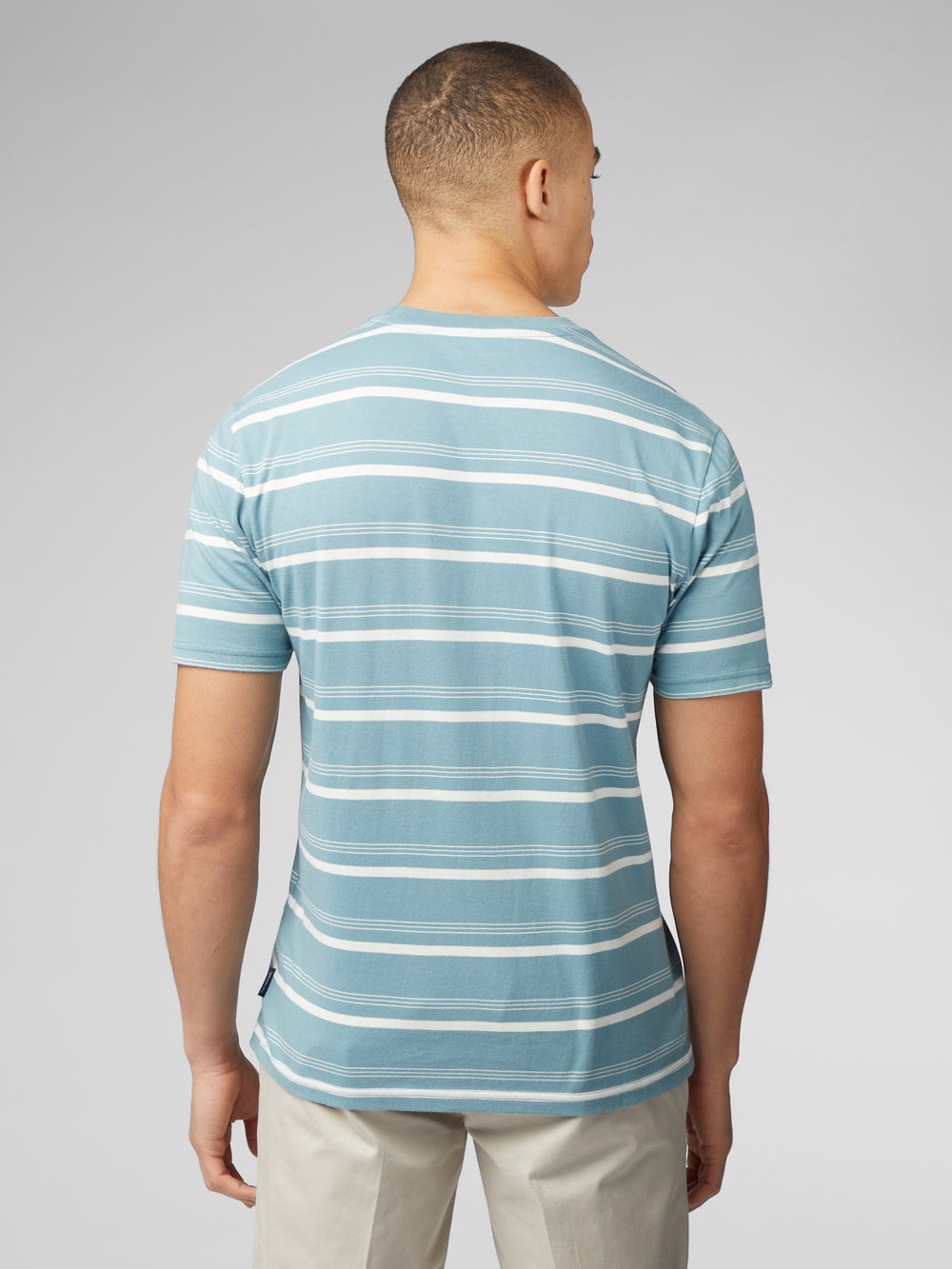 T-Shirt Ben Sherman Fine Stripe Bleu | NLQ-50065690